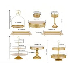 80495 1762831034 9Pcs Metal Cake Stands