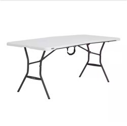 lifetime 6ft .White Plastic Fold-in-Half Table